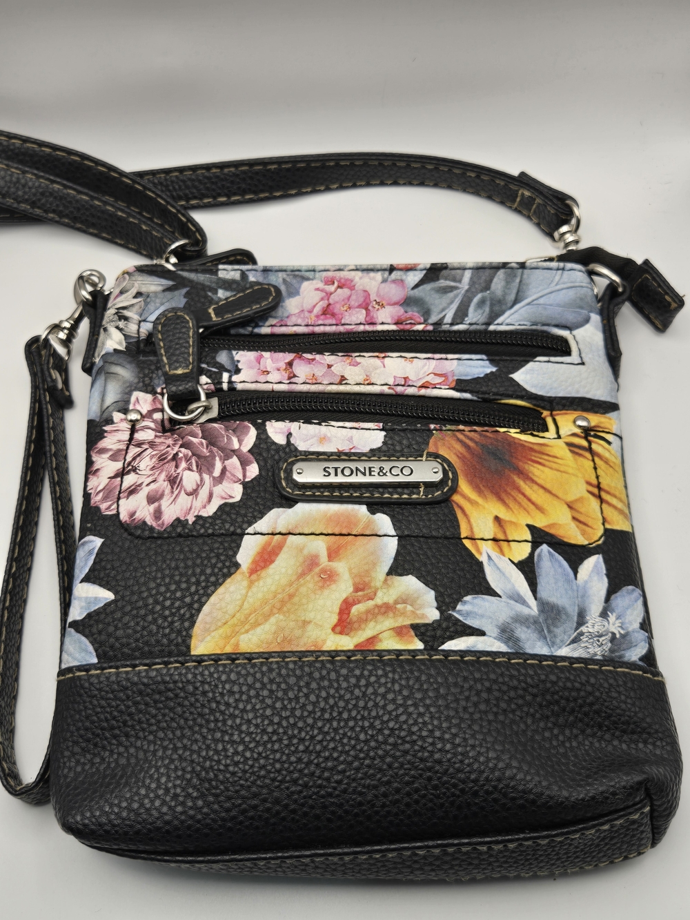 Stone & Co. Black Floral Crossbody Bag